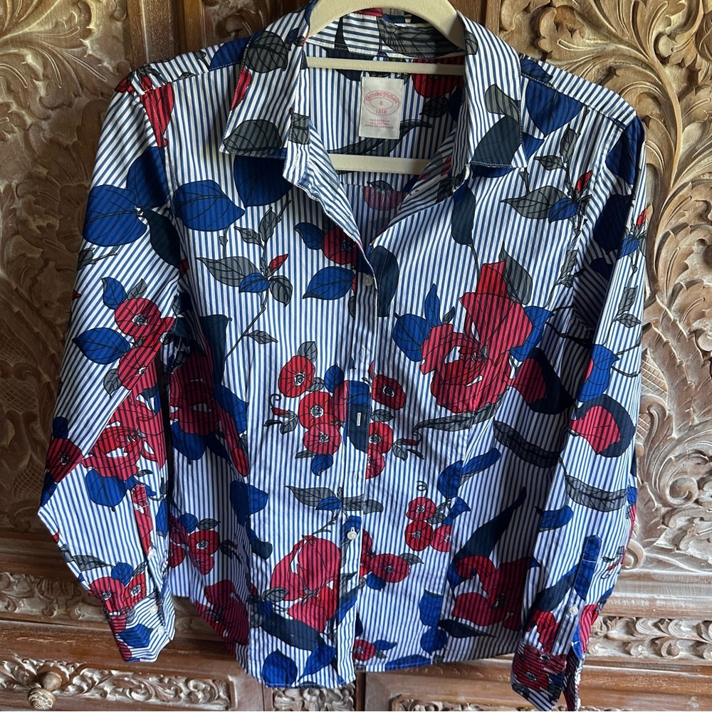 Brooks Brothers Floral Striped Shirt